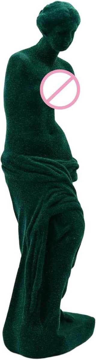 Grieks standbeeld van hars voor bureau decoratie, Groen, Hoogte: 28 cm