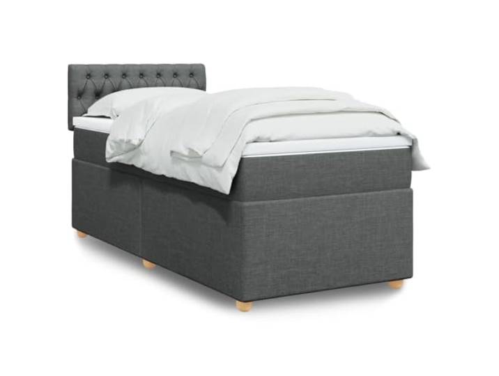 RJPLMFV Lattenrost mit Matratze, Stoff, Dunkelgrau, 90 x 200 cm Individuelle Taschenfedern, abnehmbarer Bezug, waschbar, reduziert Bewegungen, atmungsaktiver Komfort