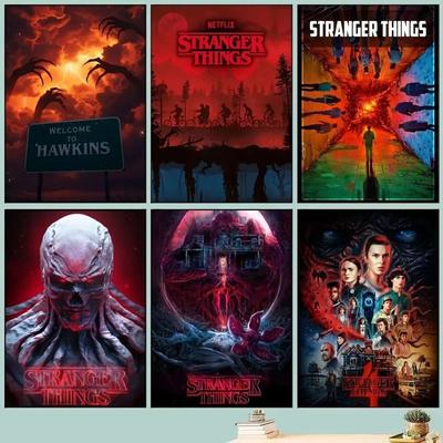 Stranger Things Retro Canvas Poster Vintage TV Series Wall Art Decor 15.75x19.69in forest Reflection Scene
