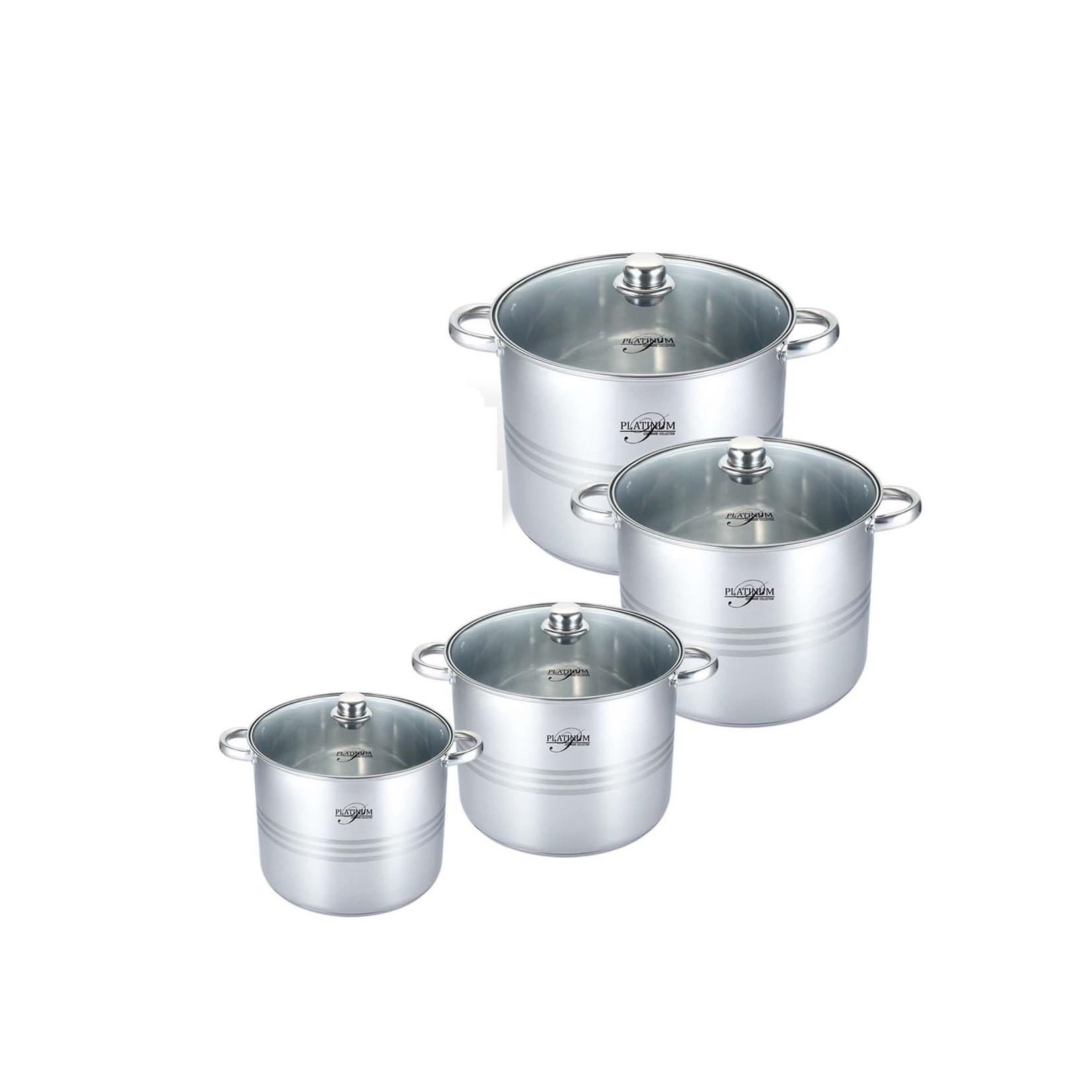 8tlg. Edelstahl Kochtopf Set