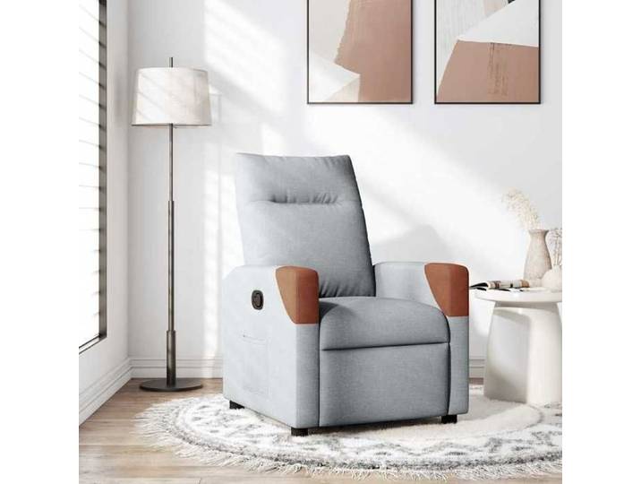 Fauteuil inclinable Gris clair Tissu fauteuil fauteuil inclinable TV poussette fauteuil inclinable pour personnes 4104809