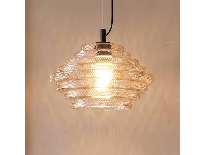Suspension Orliana, Ø 35 cm, ambre, verre - Lindby - Salon / séjour - Moderne - À ampoule unique