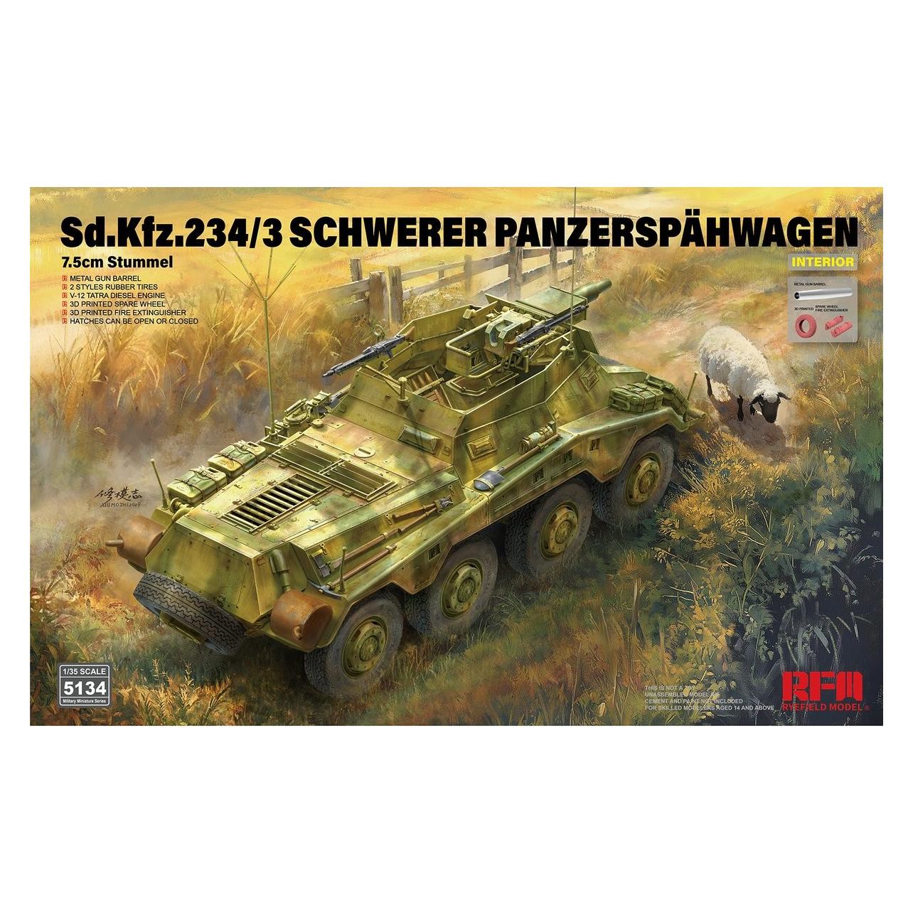 Rye Field Model Sd.Kfz.234/3 Schwerer Panzerspahwagen 7.5cm Stummel (RFM5134)