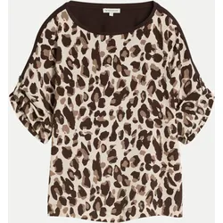 T-Shirt mit Leo-Muster Braun L