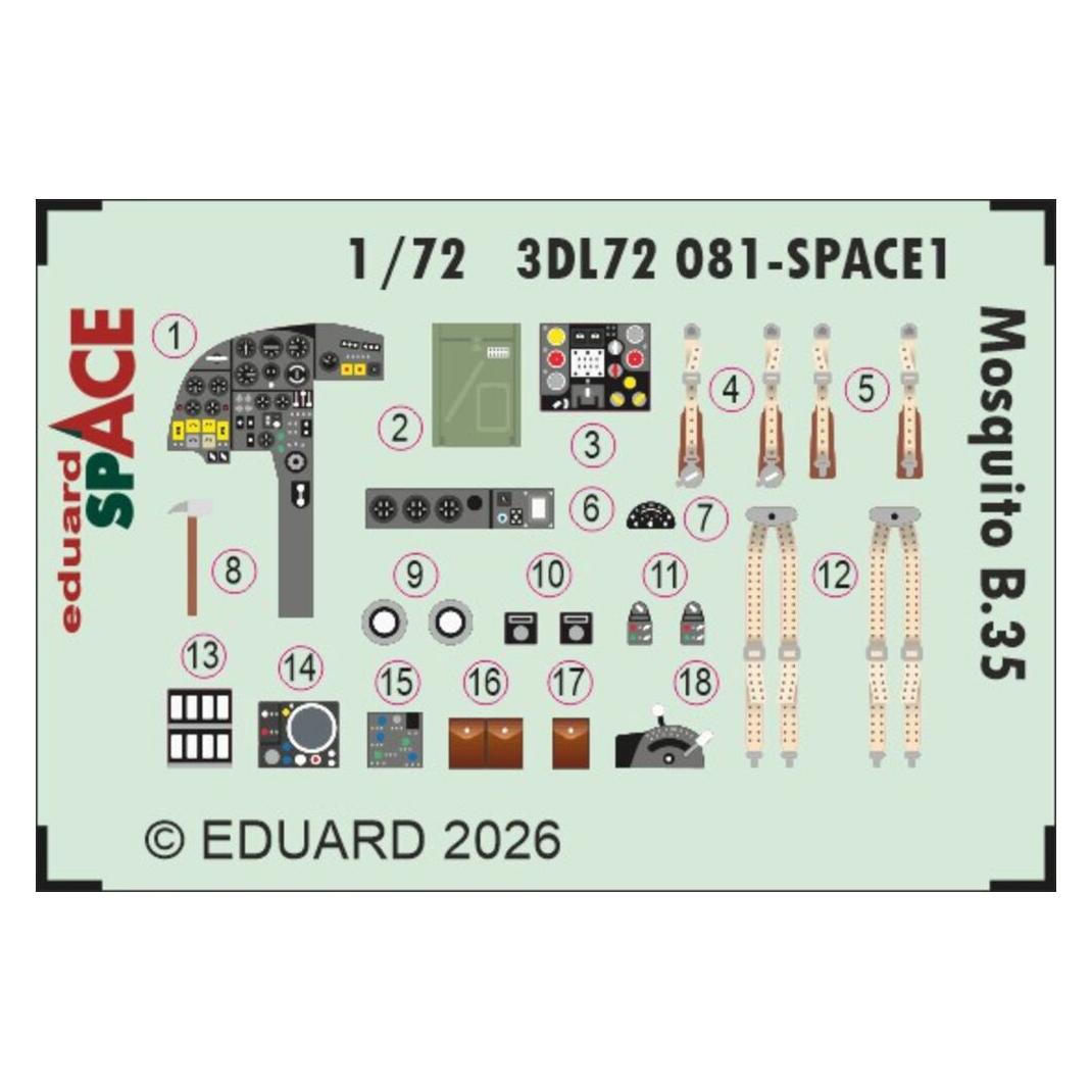 Eduard Mosquito B.35 SPACE for Airfix (3DL72081)