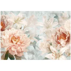 FOTOTAPETE Blumen Pfingstrosen Beige 150x105 cm