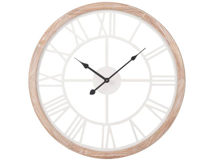 Weiße und beige Wanduhr, 50 cm Durchmesser