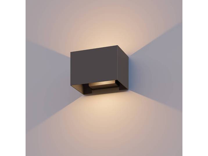 Calex LED Aussenwandleuchte Rectangle, alu / grau / zink, Aluminium, Modern, LED Wandleuchte außen