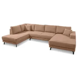 filippo Wohnlandschaft Castello Cord Braun Hellbraun