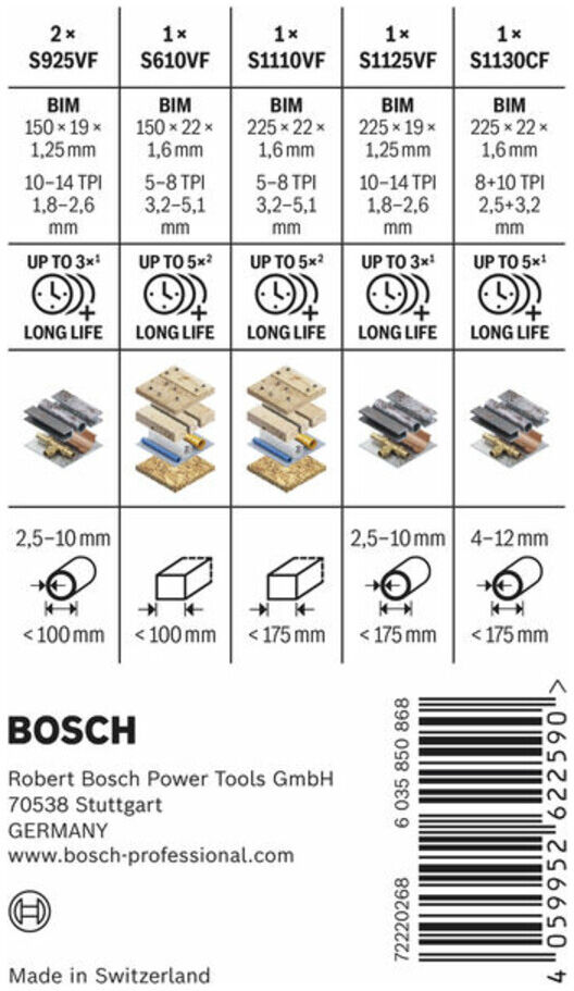 Bosch PRO Demolition Säbelsägeblatt Set, 6-tlg. (2607011820)