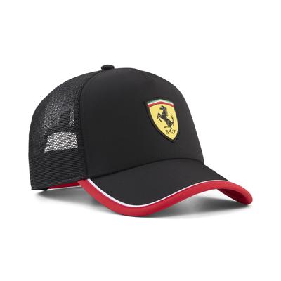 Flex Cap PUMA "Scuderia Ferrari Trucker Cap Erwachsene", Gr. onesize, schwarz, Futter Vorderteil: 100% Polyester, unifarben, Caps