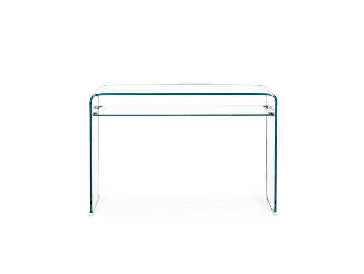 Console d'entrée design en verre à double plateau l110