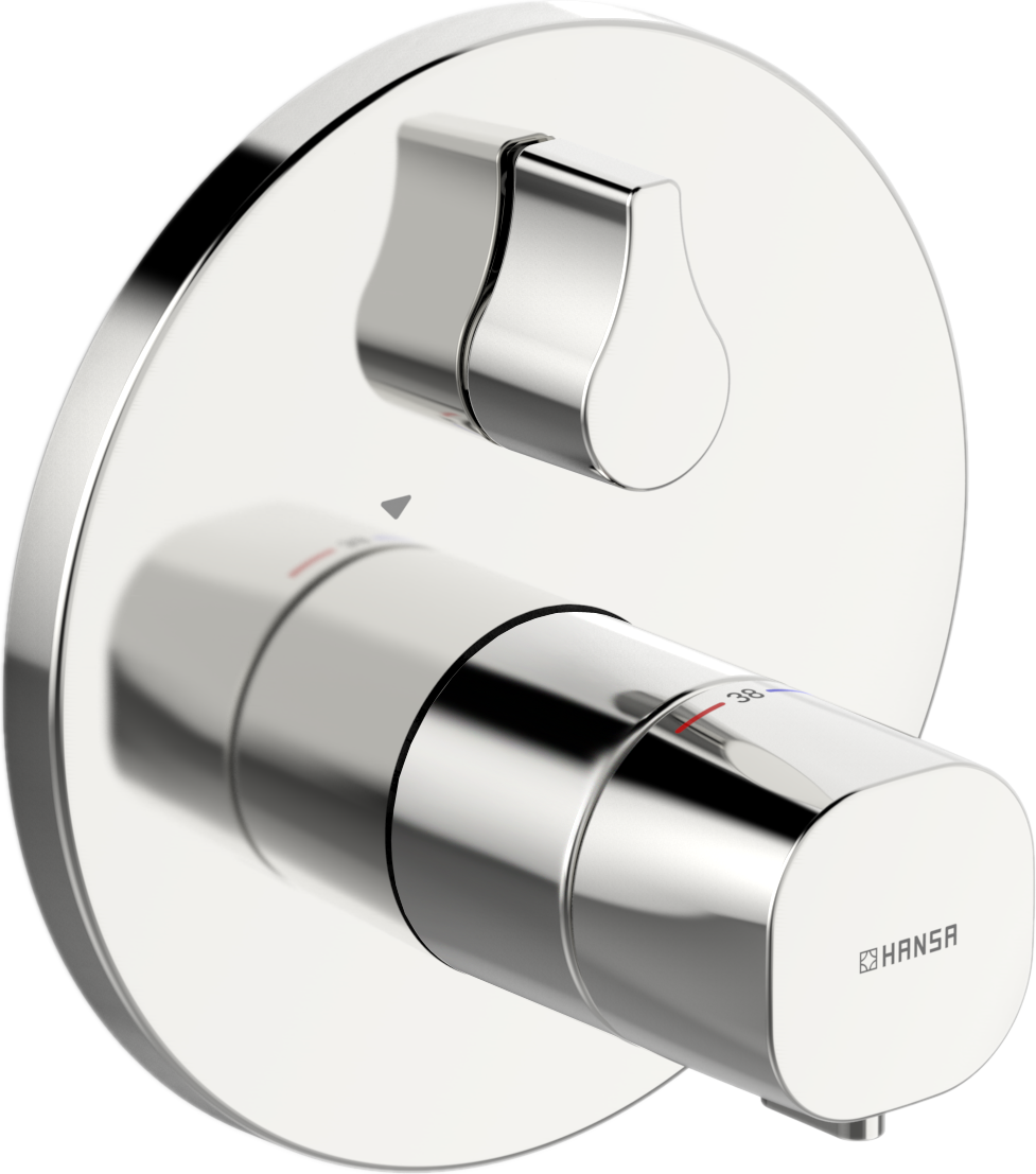 Mitigeur de bain Hansa Hansaliving 81149552 thermostat bain/douche encastré, avec contrôle du volume, chromé