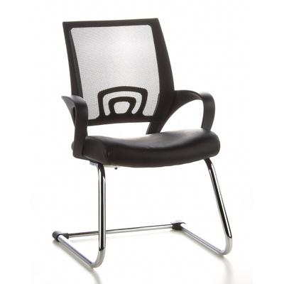 Konferenzstuhl / Freischwinger / Stuhl VISTO NET V Netzstoff schwarz Chrom hjh OFFICE