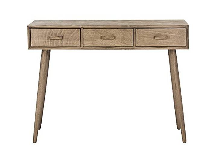 SAFAVIEH Leroy Table Console avec 3 tiroirs\, Bois Dense\, Brun\, 36 x 106 x 81
