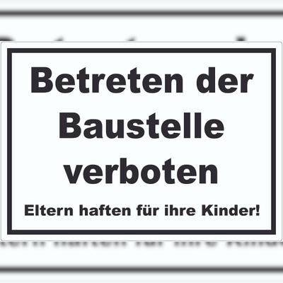 HB-Druck Betreten der Baustelle Schild schwarz-weiß A6 (105x148mm)