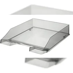 HAN Briefablage KLASSIK, DIN A4/C4,Übereinander stapelbar, stabil gebaut, transparent-grau