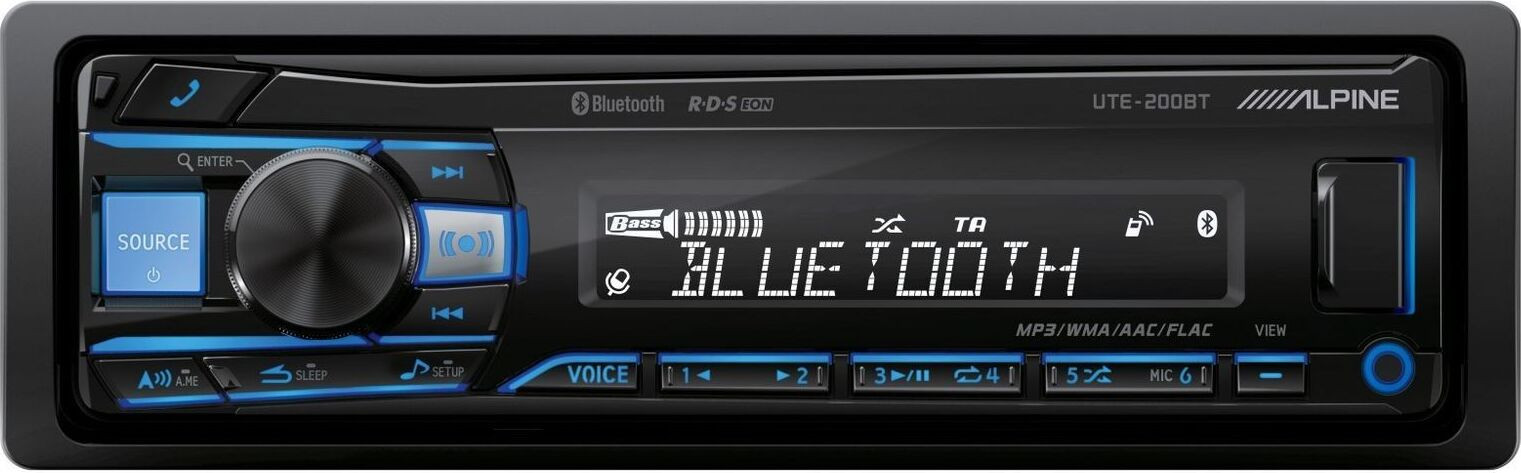 Alpine UTE-200BT 1-DIN autoradio met Bluetooth en USB/MP3 ondersteuning