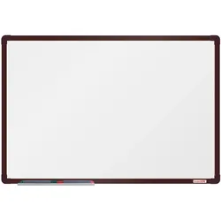 Whiteboard, Magnettafel boardOK, 600 x 900 mm, brauner Rahmen