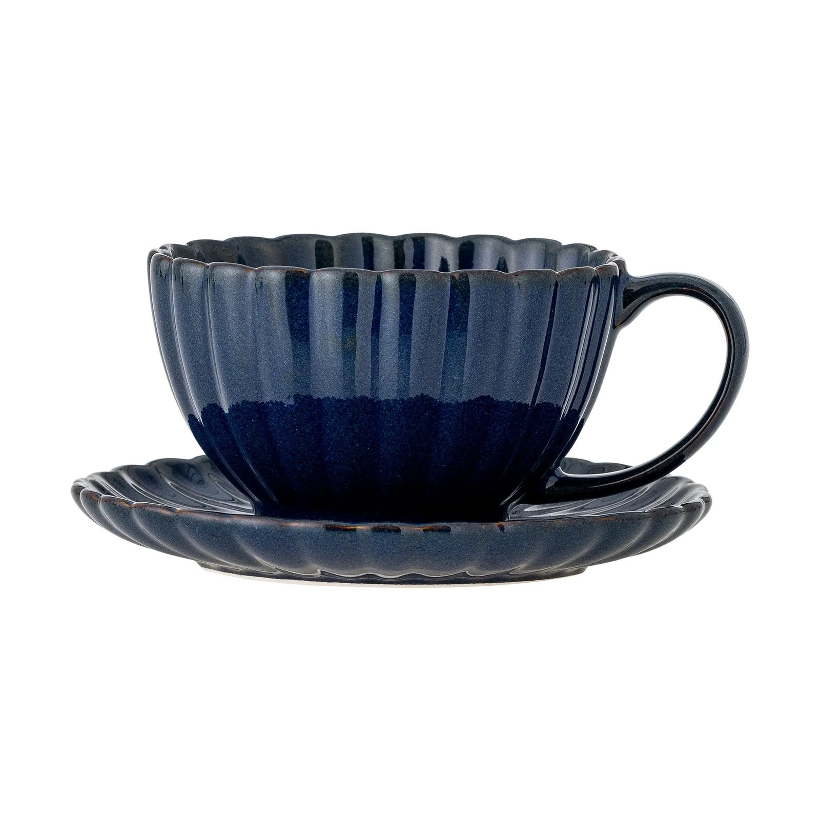 Bloomingville Latina set van 6 kopjes en schotels blauw