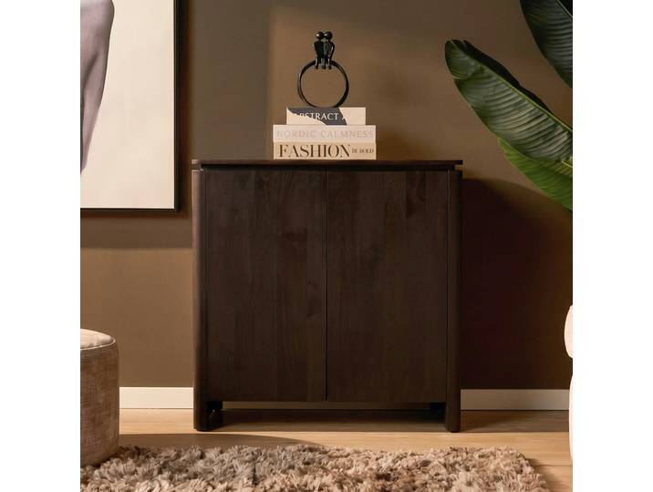 Petit buffet 2 portes en bois marron KASO