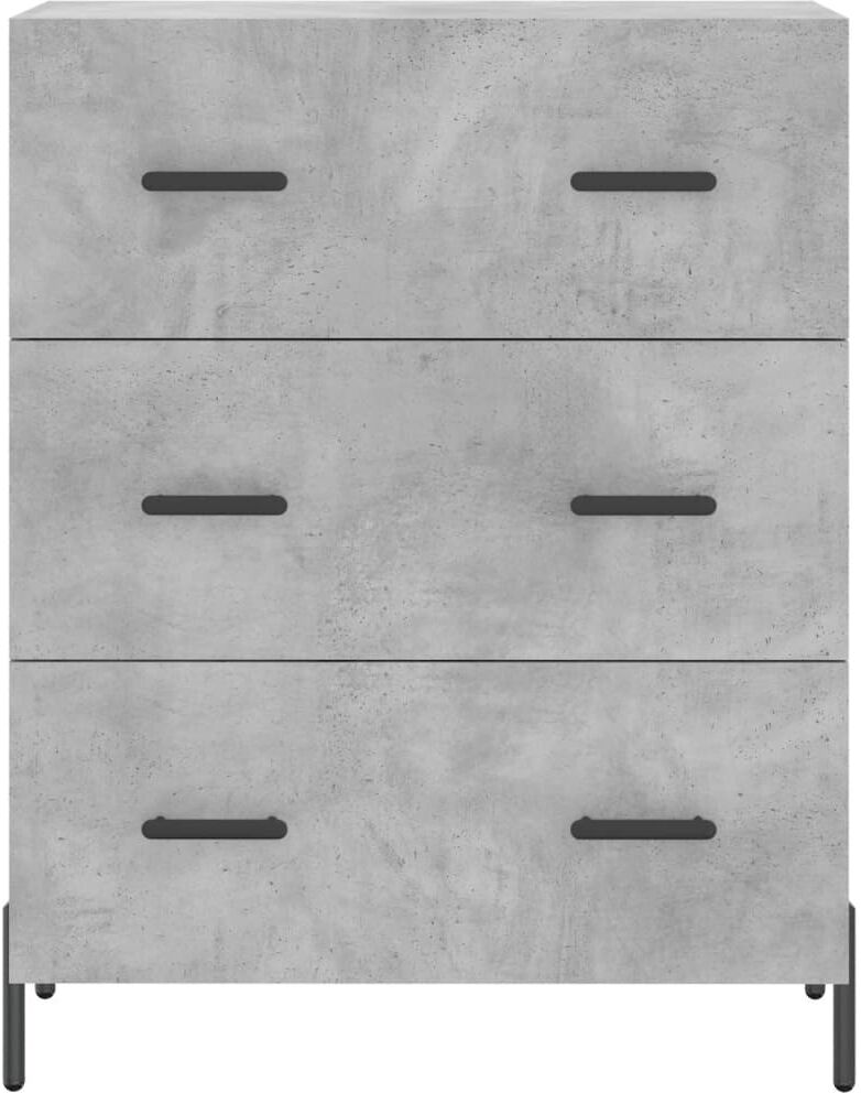 vidaXL Buffet gris béton 69,5x34x90 cm bois d'ingénierie