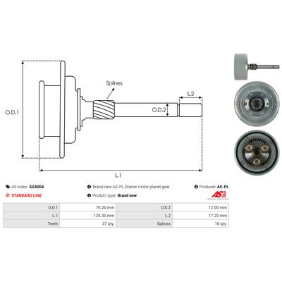 AS-PL Hohlrad, Planetengetriebe (Starter) SG4004