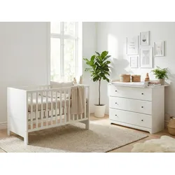 BABYZIMMER SET Thilo 2-tlg. Wickelkommode Babybett