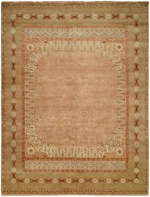 KALATY Traditional White Hand-Knotted Wool Area Rug