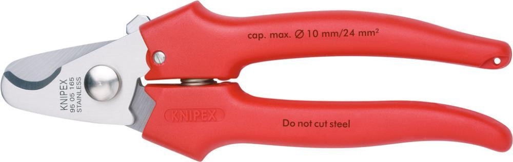 Knipex kabeltang verchroomd met kunststof handgrepen, lengte: 165 mm, 95 05 165