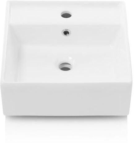 AQA DESIGN Lavabo sobre encimera blanco en cerámica