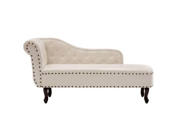 vidaXL Chaiselongue, Liegesofa Creme Kunstleder
