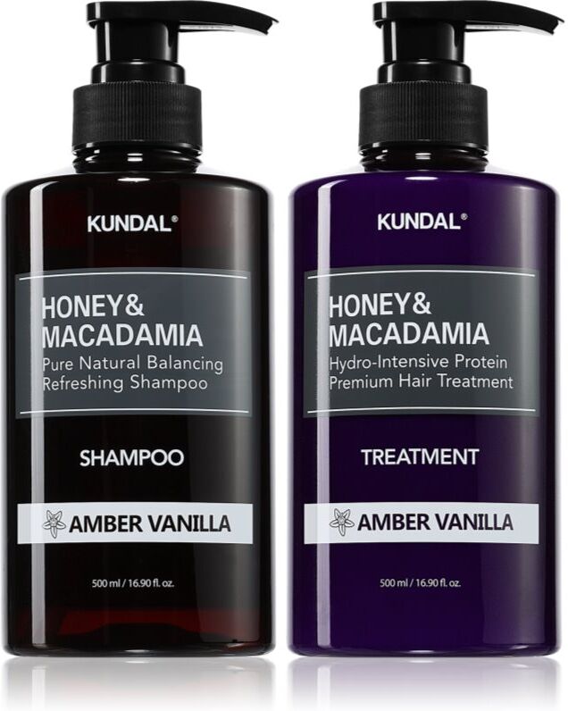KUNDAL Honey & Macadamia Amber Vanilla set for dry and damaged hair