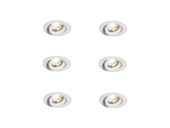 Lot de 6 Spots Encastrables Modernes Blancs 8,2 cm avec LED IP54