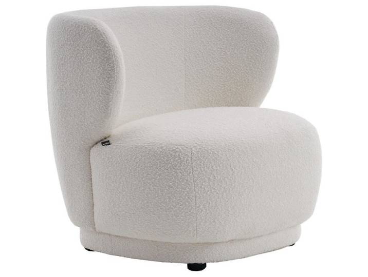 Fauteuil en tissu bouclette écru - Ester