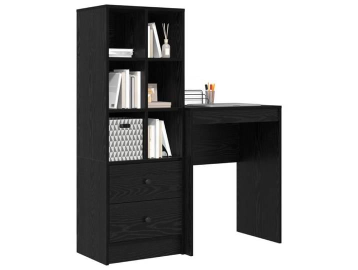 Elégant Bureau avec rangement - chêne noir - bois d'ingénierie - Meuble de Rangement Vitrine &2978161