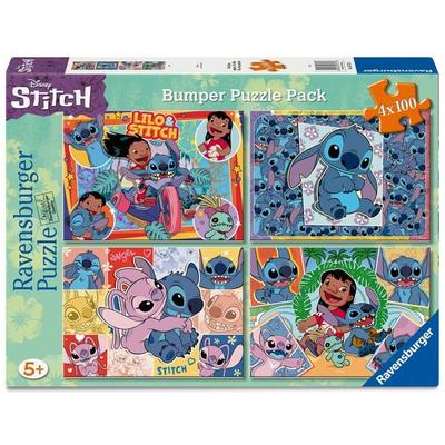 Kinderpuzzle 4x100 Teile - Disney Stitch - Aloha!