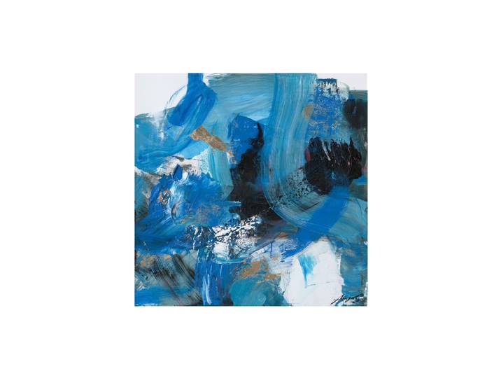 Handgemaltes Bild „Schwungvolle Variationen in Blau“ 80 x 80 cm Multicolor Crea Collection