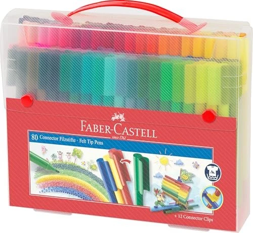 Faber-Castell Fasermaler CONNECTOR PEN, 80er Koffer