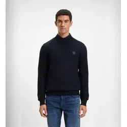 BOSS für Herren. 50527584 Strickpullover mit Struktur in Marineblau (L), Lässig, Baumwolle