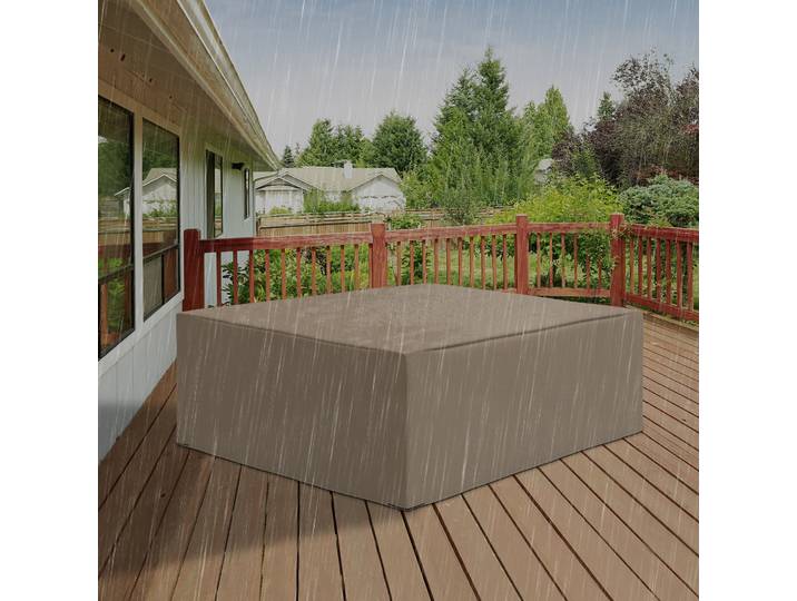 Outsunny Housse Meubles Jardin Imperméable Tissu Oxford Beige