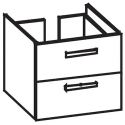 Artiqua 414 Waschtischunterschrank für Avento 415861 Stahlgrau Metallic, 414-WU2L-V145-7141-88 414-WU2L-V145-7141-88