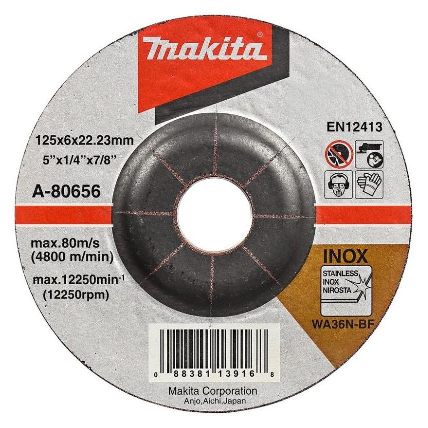 Makita Grinding Disc Metal 125x6mm (A36N) (A-80656)