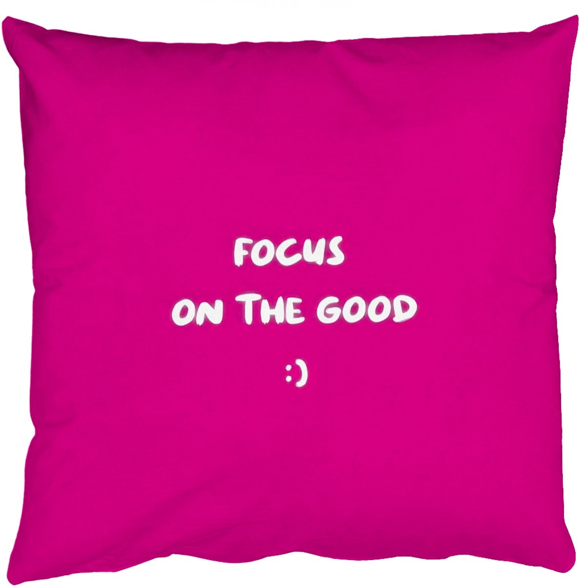 PillowMonkey Sierkussen Focus Smiley Roze - 50 x 50 cm