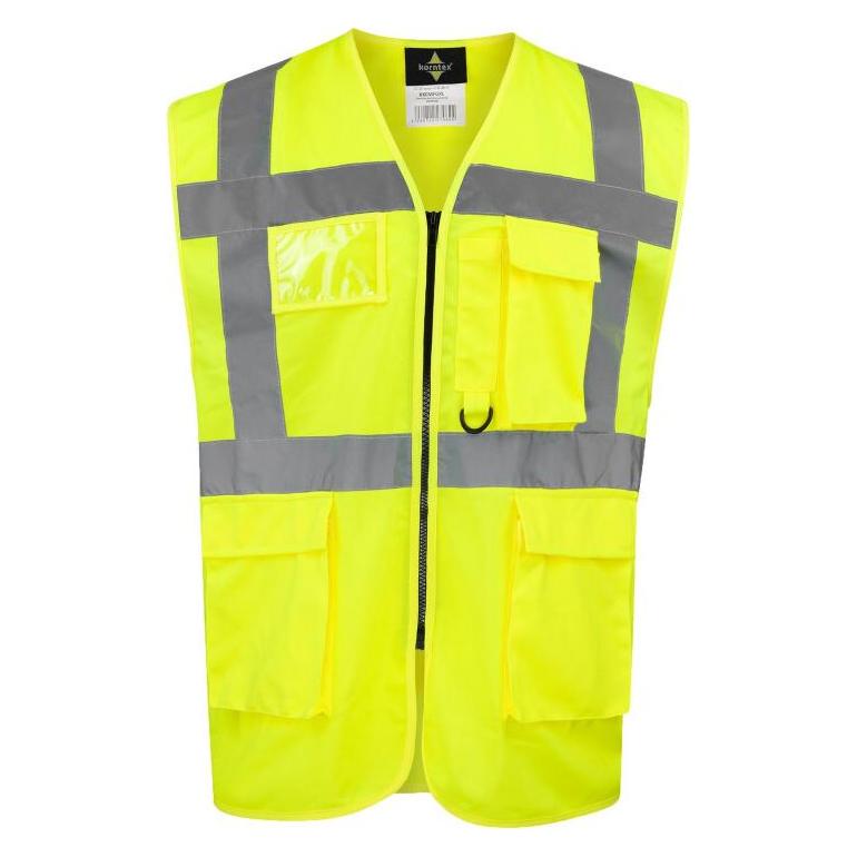 Korntex Warnweste Multifunktional Hamburg Signal-Gelb mit 360° Sicherheit 5XL EN ISO 17353 KXCMF (5XL) (KX226-YELLOW)