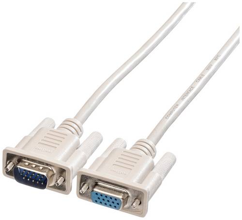 Roline VGA Verlängerungskabel VGA 15pol. Buchse, VGA 15pol. Stecker 3.00 m Grau 11.01.6530 Geschirmt, schraubbar VGA-Kabel