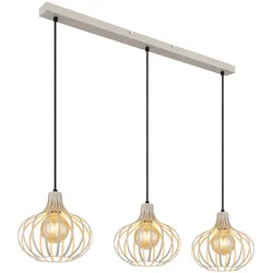 Hängelampe Pendellampe Esstischlampe 3 flammig Wohnzimmerlampe creme sand H150cm