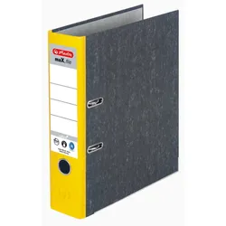 herlitz Ordner Rückenbreite 8 cm DIN A4 Karton gelb marmoriert