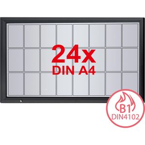 Showdown-Displays Schaukasten anthrazit, B1, außen, 24 x A4, magnetisch, abschließbar, schwer entflammbar