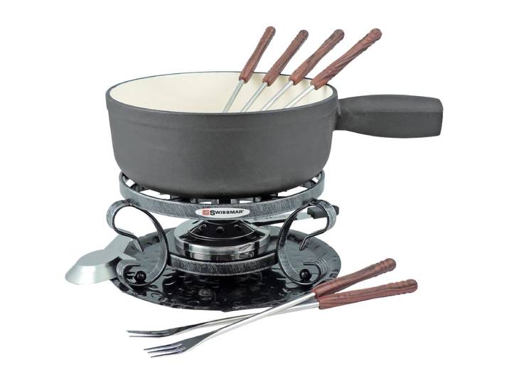 Swissmar Lugano Fondue-Set - 9-tlg, schwarz matt